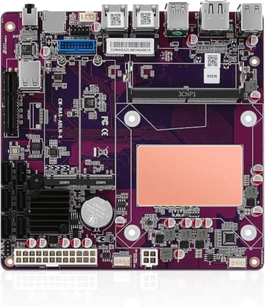 N150 Industrial Motherboard NAS 4 Cores 4 Threads Low Power Processor 2x2.5G i226 Network M.2 Slot 6xSATA 2* M.2 NVMe 2280, 1* PCIe 3.0x4, 1* TF Slot, Dual 4K Display, 6* USB