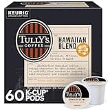 Tully's Coffee Hawaiian Blend, Keurig Single Serve K-Cup Pods, Medium Roast, 60 Count, (6 Packs of 10)