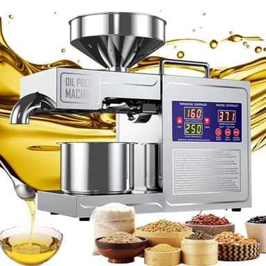 DITOSH Oil Press Machine Oil Extractor Commercial Automatic Stainless Steel Cold Press Oil Machine Electric Seed Oil Maker Silver Oil Pressure Machine for Home Use 820 W 110 V US Plug