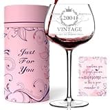 21ST Birthday Gifts for Her, Vintage 2004 Engraved 21st Wine Glass, 21 Year Old Birthday Decorations For Women, Funny 21 Bday Gifts Idea For Women, Friends, Daughter, Sister - Turning 21 Present