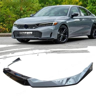 Front Bumper Lip Splitter Compatible with 11th Honda Civic 2025+, Yofer Design 2 Tone Painted Spoiler Body Kit,Gray Black