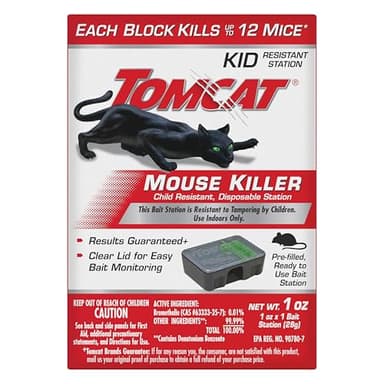 Tomcat Mouse Killer Child Resistant, Disposable Station, 1 Pre-Filled Ready-To-Use Bait Station