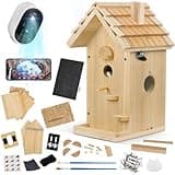 Smart Birdhouse Kit with AI Identify Camera, DIY Bird Houses for Outside with Solar Powered, Birdhouse with HD Auto Capture Bird Video, 2.4G WiFi App to Observe Bird Activities