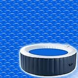 Kakolvan Solar Bubble Hot Tub Spa Cover for 5.4FT Round Circle Inflatable Swimming Pool Blanket Thermal Floating Insulation 16 Mil Bubble Solar Covers for Indoor Outdoor Spa Hot Tub Wrap Covers