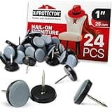 Chair Glides X-PROTECTOR – 1" Furniture Glides 24 pcs – Grey Nail-on Chair Sliders – Premium Chair Leg Floor Protectors – Slide Effortlessly with Chair Leg Pads That Protect Your Floor!