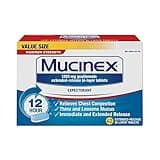Chest Congestion, Mucinex Maximum Strength 12 Hour Extended Release Tablets, 42ct, 1200 mg Guaifenesin with extended relief of chest congestion caused by excess mucus, thins and loosens mucus