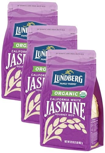 Lundberg Family Farms Organic Jasmine Rice,California White,32 Ounce,(Pack of 3)
