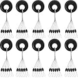Outus 1200 Pieces Fishing Rubber Bobber Beads Stopper 6 in 1 Black Float Sinker Stops (Small, Oval Shape)