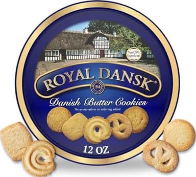 Royal Dansk Butter Cookies, Premium Assorted Cookies Made with Real Butter, Great for Sharing and Hosting, 12 oz