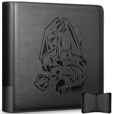 Ravaver Toploader Binder, Oversized 9 Pocket 252 Top loaders Holder with Customizable Label Slot and Side-Loading Sleeves for Trading Cards in 3" x 4" Toploader (Black)