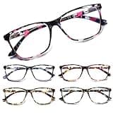 SIGVAN Ladies Reading Glasses Blue Light Blocking Spring Hinge Fashion Pattern Print Eyeglasses for Women (multicolour, 1.25)