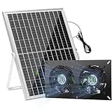 blessny 25W Solar 2 Fan Kit for Outdoor Greenhouse, Solar Powered Vent Exhaust Ventilation Fan for Chicken Coop, Shed Air Circulation, 14.7 Ft Long Cord with IP65 Weatherproof Rate
