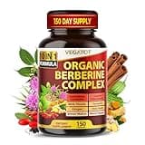 VEGATOT GlucoSavior Berberine Supplement with Ceylon Cinnamon, Bitter Melon, Gymnema - Supports Immune, Heart Health & Gastrointestinal Function - Made in The USA (150 Count (Pack of 1))