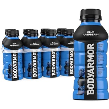 BODYARMOR Sports Drink, Blue Raspberry, Electrolyte Drink Hydration, 12 Fl Oz Bottles (8 Pack), Flavored Coconut Water with B Vitamins & Antioxidants