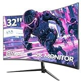 ZZA 32-Inch QHD Curved Gaming Monitor - 2K Resolution, 165Hz/180Hz Refresh Rate, 1ms Response Time, FreeSync & G-Sync, HDR10, 122% sRGB Coverage, DP/HDMI, VESA Mount Compatible