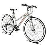 HH HILAND 700C Wheels Hybrid Bike for Mens and Womens, Step-Over or Step-Through Frame, Urban Commuter Bike, 7 Speeds Road Bicycle for Adult