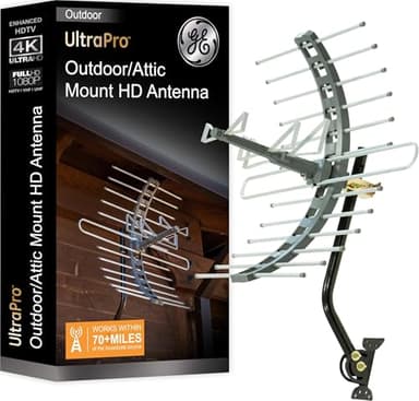 GE Outdoor HD Digital TV Antenna, Long Range Smart TV Antenna