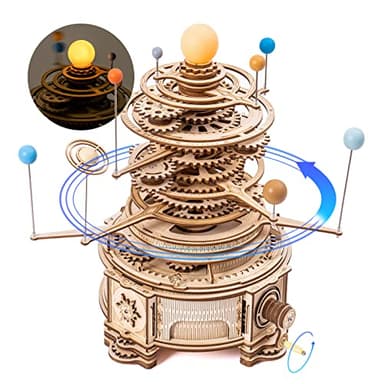 ROKR 3D Wooden Puzzles for Adults Huge Orrery Model - Toy Building Set Mechanical Puzzles 8 Orbiting Planets Unique Gifts for Men and Women