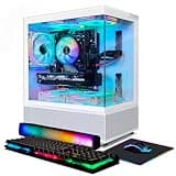 STGAubron Gaming Desktop PC, Radeon RX 580 16G, Intel Core i7-6700 up to 4.0G, 32G DDR4, 2T SSD, 600M WiFi, BT 5.0, RGB Fan x3, RGB BT Sound Bar, Windows 10 Home, White