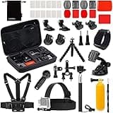 Luxebell Action Camera Accessory Kit for GoPro Hero Black Silver 12 11 10 9 8 7 6 5 4 Session Max Akaso Xiaomi Accessories Tripod Head Chest Bike Mount With Case