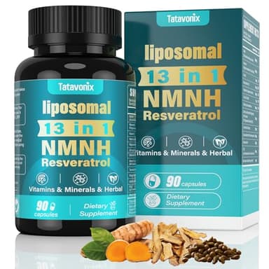 NMNH (Dihydronicotinamide Mononucleotide) 1000mg per Serving - NMN Alternative with Liposomal NAD+, Resveratrol & PQQ| Non-GMO, Gluten-Free | Supports Energy, Focus & Healthy Aging | 90 Capsules