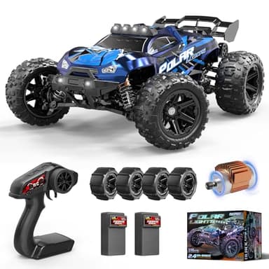 Womaqu Rc Cars 1:14 All Terrain RC Car for Adults & Boys, 4WD Off-Road RC Truck High Speed Fast 40+ KPH, 4X4 Waterproof Remote Control Car with 2 Rechargeable 1300 mAh Batteries