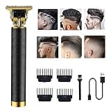 RQTYBUI Hair Clippers for Men, Cordless Electric Hair Trimmer Rechargeable Beard Trimmer Shaver, Electric T Blade Trimmer Zero Gapped Edgers Hair Clippers Cutting Kit with Guide Combs, Black