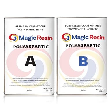 Magic Resin | Polyaspartic Aliphatic Polyurea Floor Coating System | Clear & UV Stable | 2 Gallon | Ultra Durable & Excellent Resistance to Abrasion and Chemical