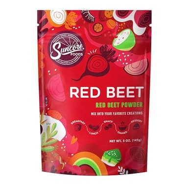 Suncore Foods Red Beet Powder, Red Food Coloring Powder, Gluten-Free, Non-GMO, 5oz