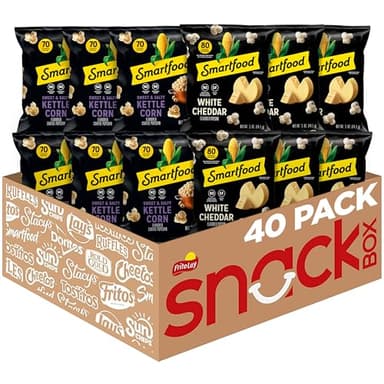 Smartfood Popcorn, Variety Pack, 0.5 Ounce (Pack of 40)