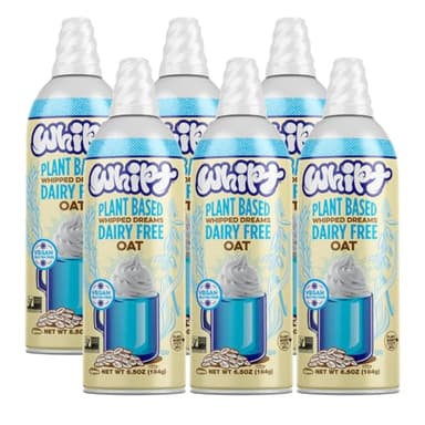 Whipt Plant Based, Dairy Free Oat Whipped Topping, 6.5 Ounce (Pack of 6), Gluten Free, Lactose Free Dessert Topping