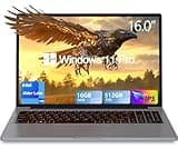 Laptop Gaming,Gaming Laptops,16GB DDR4 512GB SSD,16"FHD 1920*1080P PC,Windows 11 Pro,Full Metal Housing,N100 CUP(Up To 3.4Ghz),BT5.0, 5G Wifi, 3*USB3.2, Supports Type C Charging,5000mAh Battery,Gray