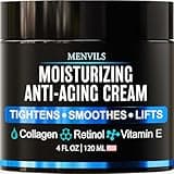 Mens Face Moisturizer Cream - Anti Aging & Wrinkle for Men with Collagen, Retinol, Vitamins E, Jojoba Oil - Face Lotion - Age Facial Skin Care - Eye Wrinkle - Day & Night - 4 oz