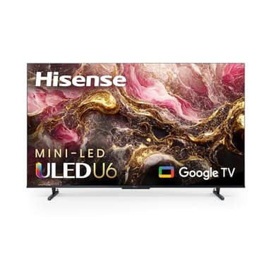 Hisense 55-Inch Class U6 Series Mini-LED ULED 4K UHD Google Smart TV (55U6K) - QLED, Full Array Local Dimming, Dolby Vision IQ，HDR 10+, VRR Game Mode Plus, 240 Motion Rate, Alexa Compatibility