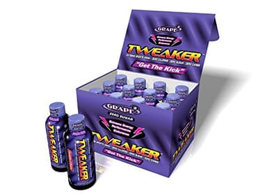Tweaker Energy Shots - Grape Flavor - Zero Sugar, Zero Calorie Keto-Friendly Energy Shot - 2 oz Regular Strength with Natural Caffeine Boosters (Pack of 12)