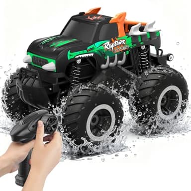 HOMETALL Remote Control Monster Truck Toys - 1:16 Waterproof All Terrain RC Car Fast Remote Control Car with Crashworthy Body, Electric Vehicle Kids Truck Toys for Boys and Girls,Age 6+,Green