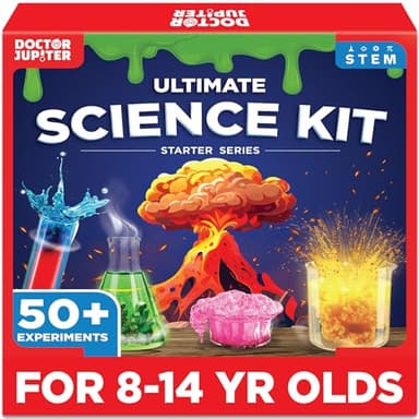 Doctor Jupiter Ultimate Science Kit, Chemistry Set for Kids Ages 8-10-12-14 | Birthday Gift Ideas for Boys & Girls 8,9,10+ Years Old | STEM Toy with 50+ Experiments | Learning & Educational Projects