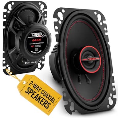 DS18 G4.6Xi GEN-X 4x6 2-Way Coaxial Speakers 135 Watts Max Power 45 Watts RMS 4-Ohm Mylar Dome Tweeters with Neodymium Magnet 2 Speakers (Renewed)