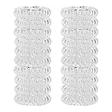 CQLIIIA 20 Pcs Clear Spiral Hair Ties No Crease Coil Elastic Hair Ties for Women No Damage Ponytail Holders