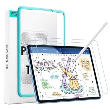 ESR 2 Pack Paper-Feel Screen Protectors for iPad A16 11th/10th Generation (11 Inch/10.9, 2025/2022), Write and Draw Like on Paper, 9H Tempered Glass, Matte Writing Film with Alignment Frame,Anti-Glare