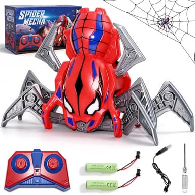 Rakay Remote Control Spider Toy for Boys, 2.4GHz RC Crawling Spidey Robot Toy for Kids, Cool Toy Spider Mecha with Eye Lights, Halloween Christmas Birthday Gifts for Boys Girls Ages 3-12