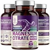 Pure Magnesium Citrate Capsules 1250mg, Easily Absorbed and Purified Trace Mineral for Muscle and Digestive Support, 120 Caps (120 Count (Pack of 1))