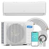 ROVSUN 11500 BTU Wifi Enabled Mini Split Air Conditioner & Heater, 17 SEER2 115V Inverter Ductless Wall AC Unit with Pre-Charged Condenser, Heat Pump & Installation Kit