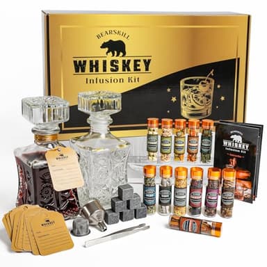 Whiskey Infusion Kit, DIY Alcohol Making Kit for Infusing Bourbon, Rye, Gin, Vodka, Tequila, Rum with Custom Botanicals, Perfect Alcohol Infusion Kits Whiskey Gifts for Men, Dad, Husband