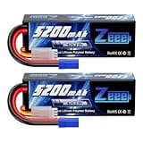 Zeee 11.1V 80C 5200mAh 3S Lipo Battery with EC5 Connector Hardcase Battery for RC Car Boat Truck Helicopter Airplane Racing Models(2 Packs)