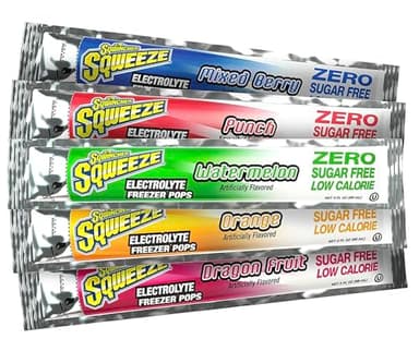 ZERO SUGAR Assorted Electrolyte Freezer Pops - Dragon fruit, Orange, Watermelon, Punch and Mixed Berry - 100 pack