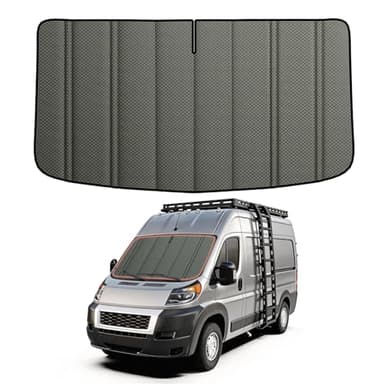 VANNCAMP Windshield Cover for Ram Promaster Van 2014-2026, Insulated Blackout Foldable Windshield Sunshade with 5-Layer XPE Foam Core, AllSeasonGuard