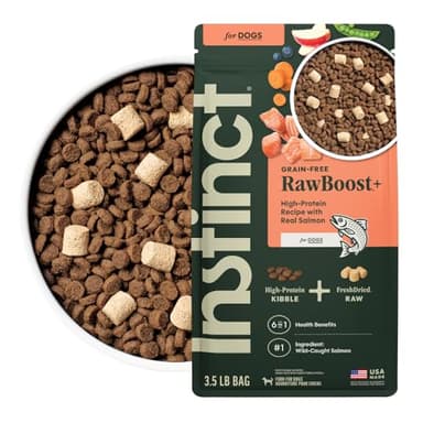 Instinct RawBoost, Natural Dry Dog Food with FreshDried Raw, High Protein, Grain-Free Recipe - Real Salmon, 3.5 lb. Bag