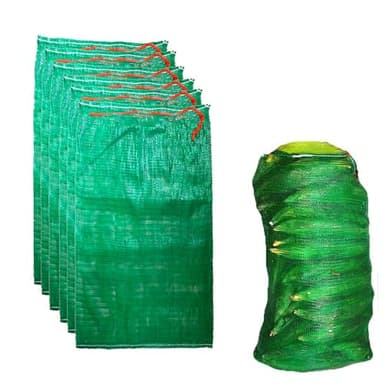 Fulanfudi 50pcs Extra Large Mesh Storage Produce Bags Reusable Vegetable Storage Bags Sacks 21'' x 32'' Holds up to 50 Lbs Vegetable Storage Bags (Green 50)