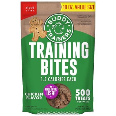 Buddy Biscuits Trainers 10 oz. Bag of Training Bites Soft & Chewy Dog Treats Made with Chicken Flavor
